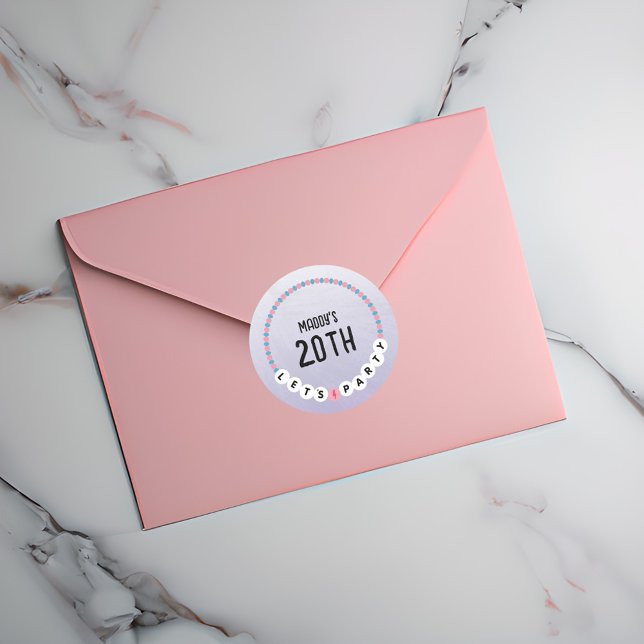 Sticker Rond Bracelet d'amitié violet Anniversaire (Créateur téléchargé)