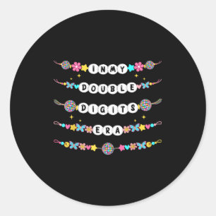 Sticker Rond Bracelets d'amitié de l'ère de mes chiffres double