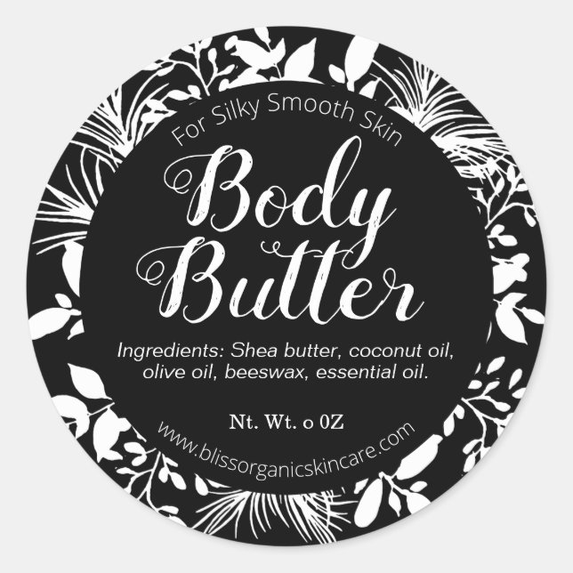 Sticker Rond Bracelets Noirs Et Blancs Et Beurre Feuille (Devant)