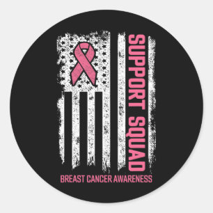 Sticker Rond Braille Cancer Shirts Support Squad Breast Cancer