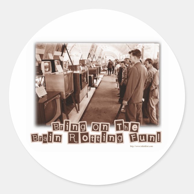 Sticker Rond Brain Rotting Fun ! (Devant)