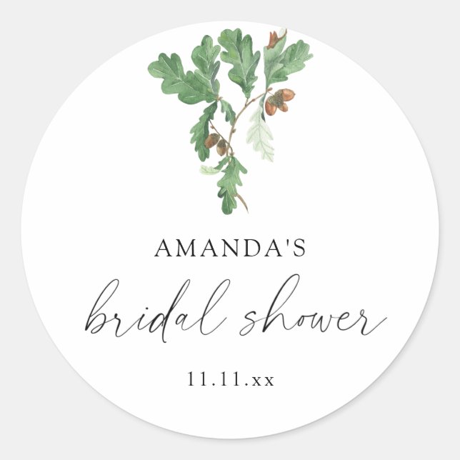 Sticker Rond Branch de glands shower de mariage (Devant)