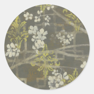Sticker Rond Branche de fleurs à motifs I