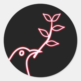 Sticker Rond Branche de la colombe et de l'olive