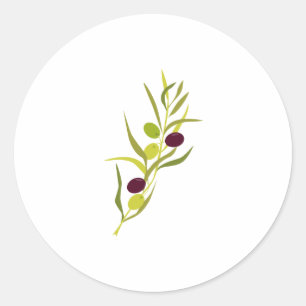 Sticker Rond Branche Olive
