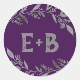 Sticker Rond Branches courbes | Sceaux d'enveloppe Mariage en a