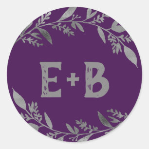 Sticker Rond Branches courbes Sceaux d'enveloppe Mariage en a