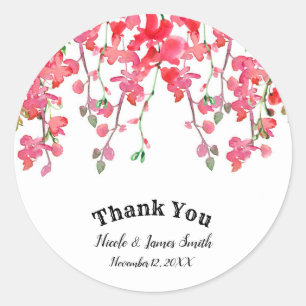 Sticker Rond Branches de l'orchidée de corail de printemps Mari
