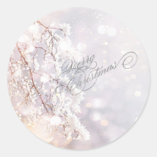 Sticker Rond Branches de Pays des Merveilles d'Hiver