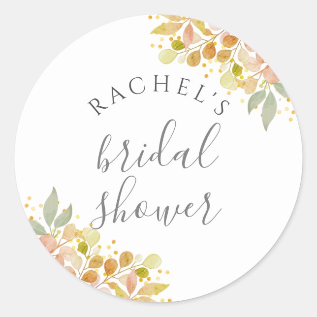 Sticker Rond Branches et feuilles d'eucalyptus d'automne pour u (Devant)