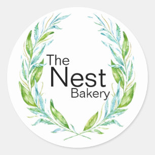 Sticker Rond Branches simplement élégantes de laurier de logo