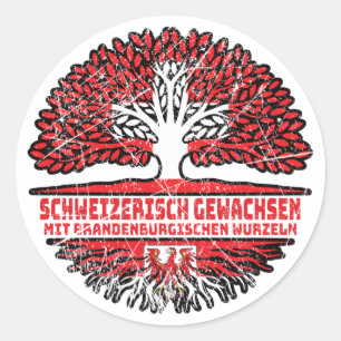 Sticker Rond Brandenburg Brandenburgisch Schweizer Schweiz Baum