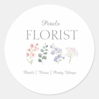 Sticker Rond Branding d'entreprise de fleuriste de boutique mod