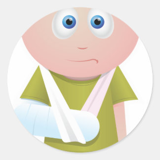 Sticker Rond Bras brisé