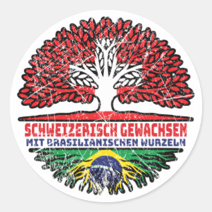 Sticker Rond Brasilien Brasilianisch Schweizer Schweiz Baum