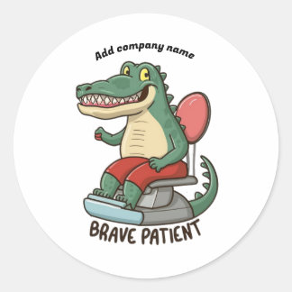 Sticker Rond brave patient codail dentiste