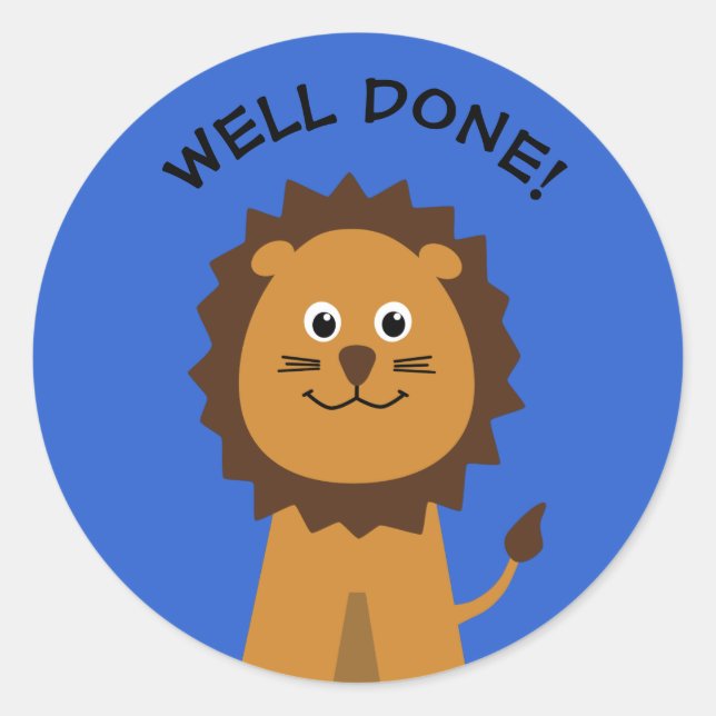 Sticker Rond Bravo les maîtres de lions bleu (Devant)