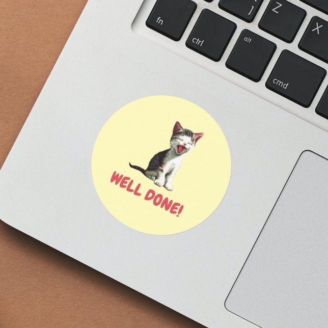 Sticker Rond Bravo ! mignon rire encouragements de professeur d (Créateur téléchargé)