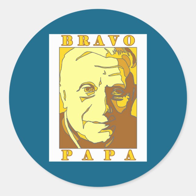 Sticker Rond Bravo Papa New Pe Benedict Xvi  (Devant)