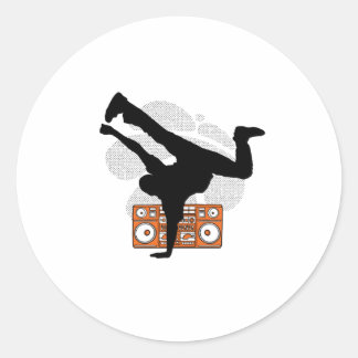 STICKER ROND BREAKDANCER SILHOUETTE