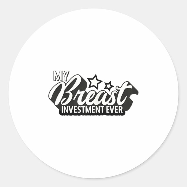 Sticker Rond Breast Implants Ies Funny New S Plastic Surgery  (Devant)