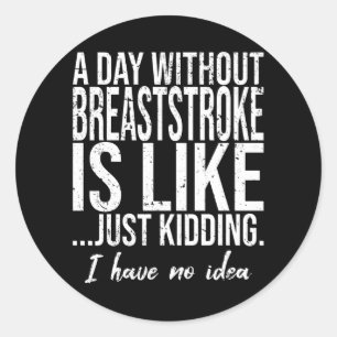 Sticker Rond Breaststroke drôles de sport cadeau