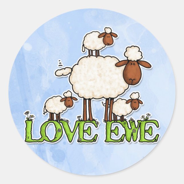 Sticker Rond brebis d'amour (Devant)