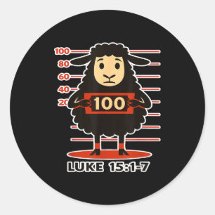 Sticker Rond Brebis perdue Luc 15 1