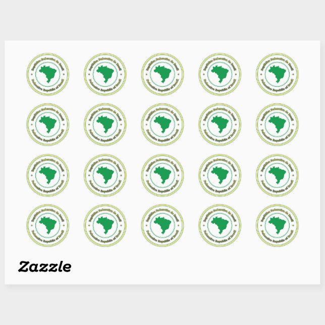 Sticker Rond Brésil (Feuille)