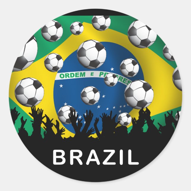 Sticker Rond Brésil Football (Devant)