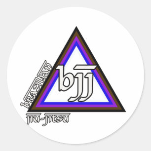 Sticker Rond Brésil Jiu Jitsu BJJ Triangle du progrès