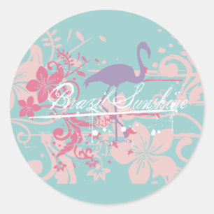 Sticker Rond Brésil Tshirts Sunshine et cadeaux