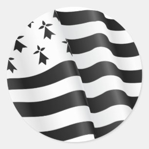 Sticker Rond Breton de Drapeau (drapeau breton)