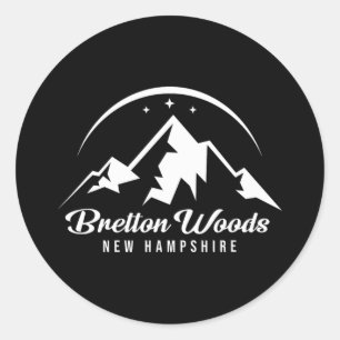Sticker Rond Bretton Woods New Hampshire Station de ski Neige