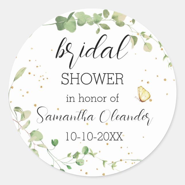 Sticker Rond Bridal Eucalyptus Boho vert (Devant)