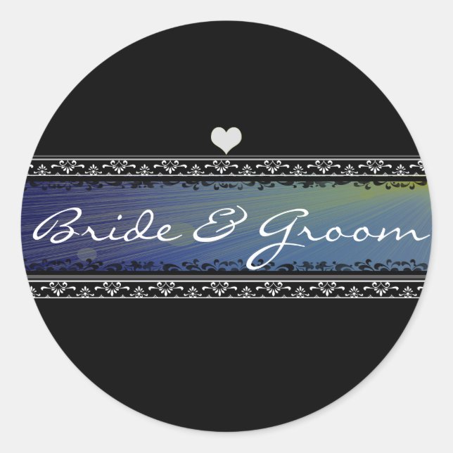 Sticker Rond Bride et chambre Sun Rays Vellum et frontières (Devant)