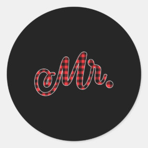 Sticker Rond Bride Groom M. Mme Christmas Mariage Coup d'équipe
