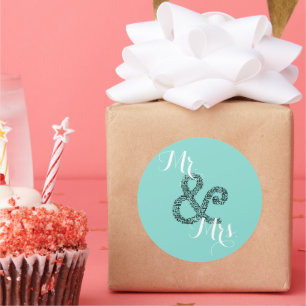 Sticker Rond BRIDE Mariage d'automne M & Mme Shower Party