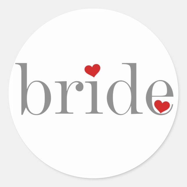 Sticker Rond Bride texte gris (Devant)