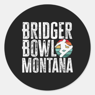 Sticker Rond Bridger Bowl Montana Snowboard Snowboard Snowbo