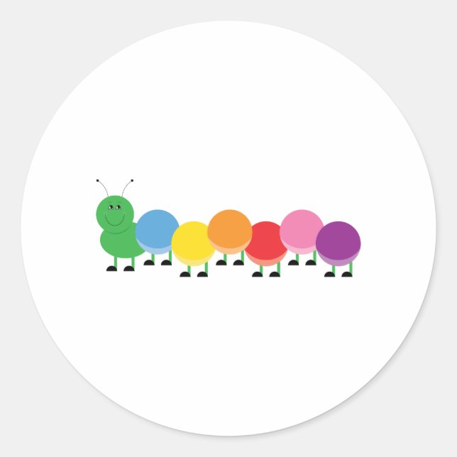 Sticker Rond Bright Caterpillar (Devant)