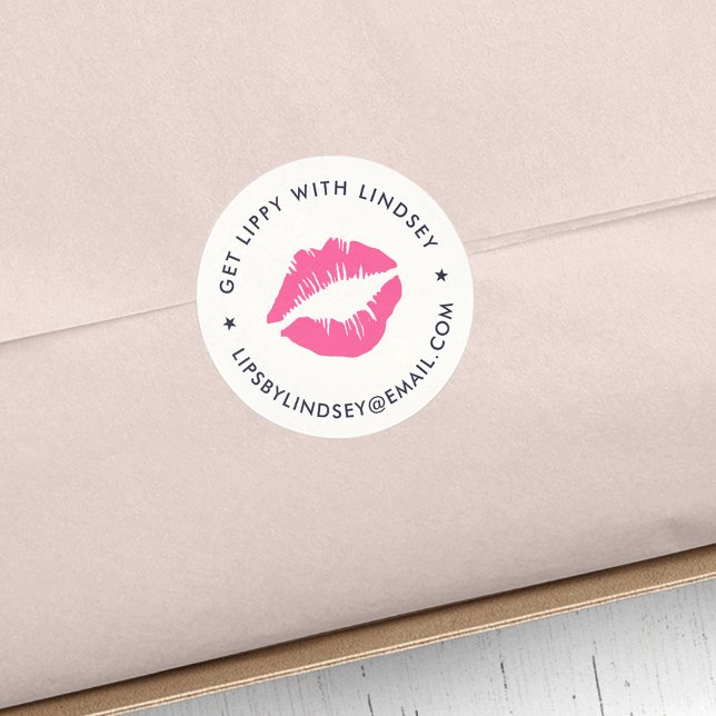Sticker Rond Bright Kiss | Distributeur de produits Lip (Créateur téléchargé)
