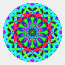 Bright Neon Kaleidoscope | Mandala Abstrait