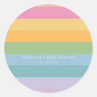 Bright Pastel Stripe violet Baby shower personnali
