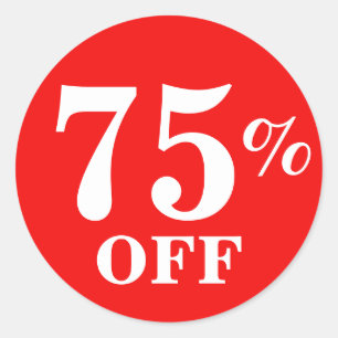 Sticker Rond Bright Red White 75% DE BON