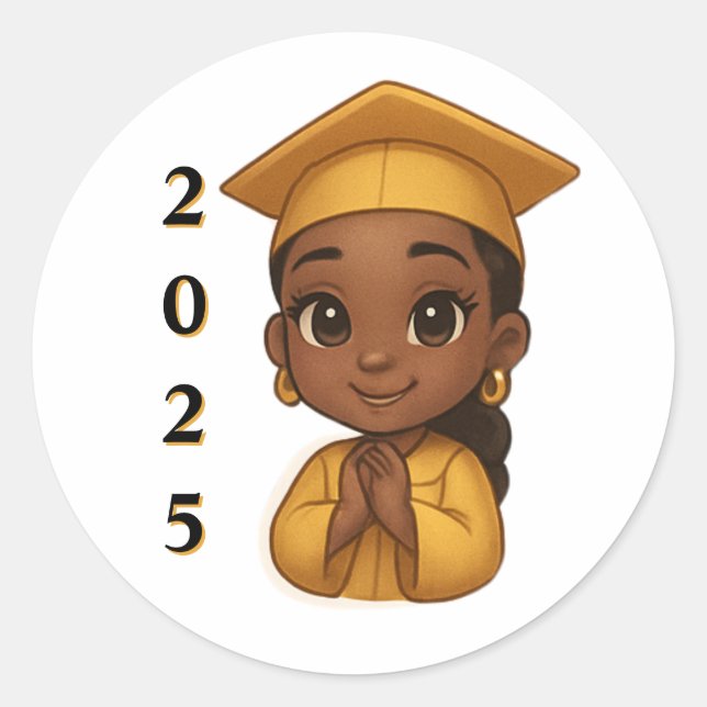 Sticker Rond brillant brillant 2025 Diplômé (Devant)