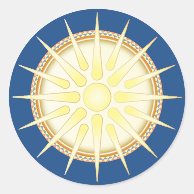 Sticker rond brillant Vergina Sun Classic (Devant)