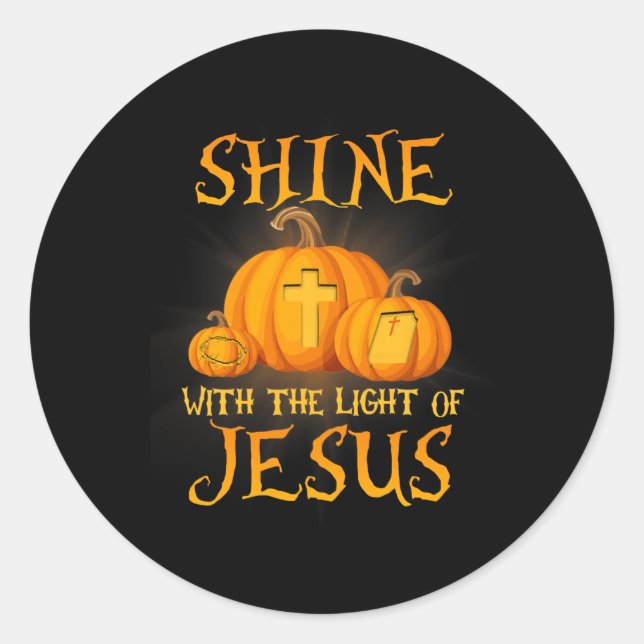 Sticker Rond Brille Avec La Lumière De Jésus Christian Hallowee (Devant)