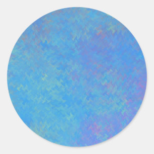 Sticker Rond Brilliant Cerulean Bleu Marbré Artsy