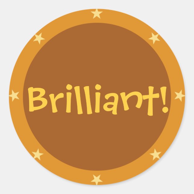 Sticker Rond Brilliant - Série d'autocollants de l'enseignant ( (Devant)